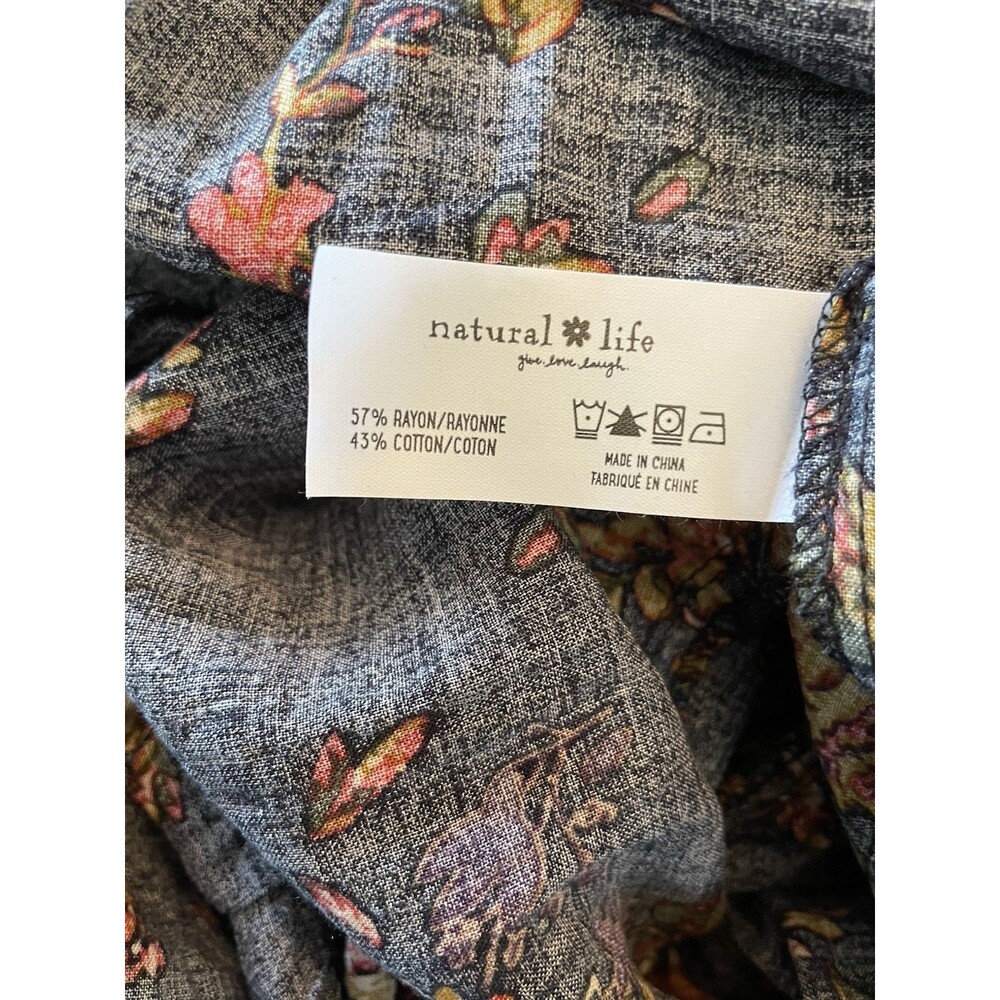 NWT Natural Life Women's Multicolor Short Sleeve Floral Midi Dress Size XL - Picture 7 of 7